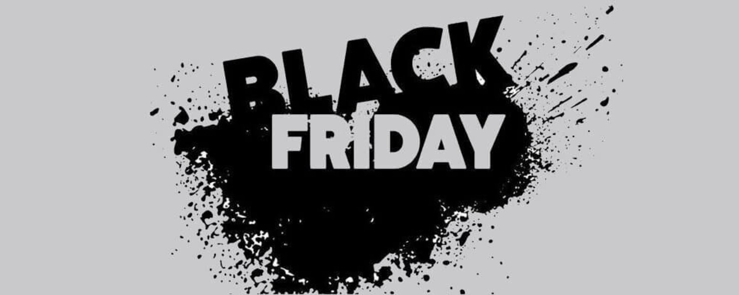 a black patch of paint, picturing the word Black Friday
