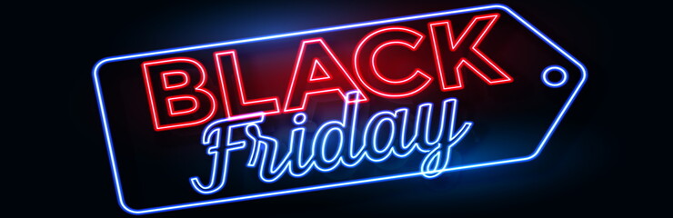 Luces led rojas y azul con las palabras "Black Friday"