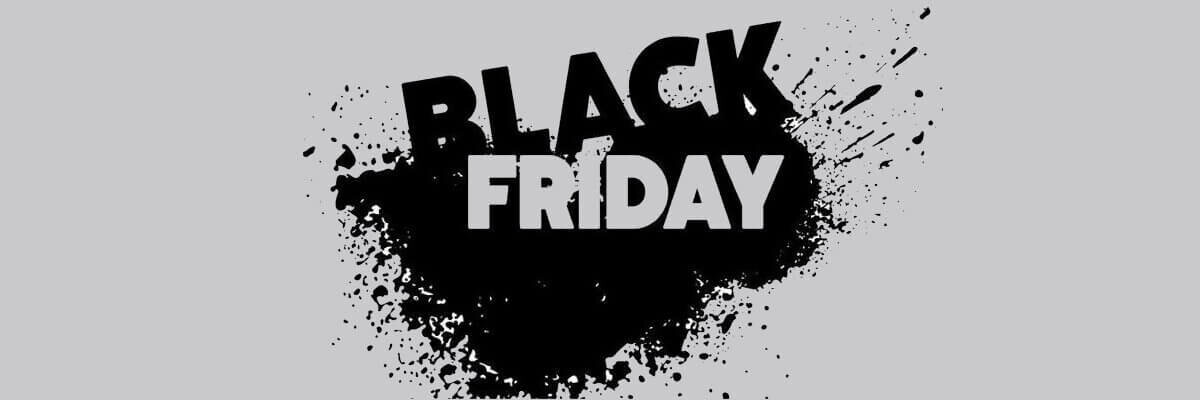 a black patch of paint, picturing the word Black Friday