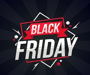 Black Friday escrito en fondo negro