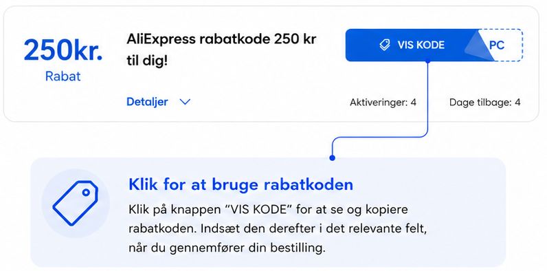 Visning af en indløst gavekort