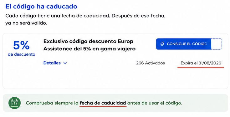 El codigo ha caducado