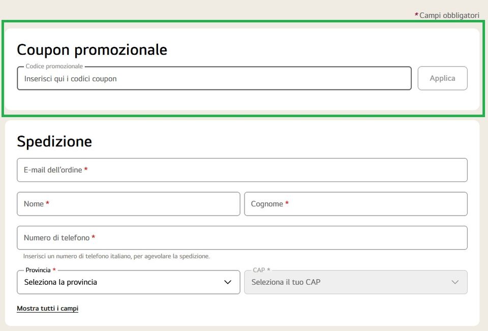 coupon promozionale carrello LG