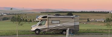 Rv on a road in the middle of the countryside