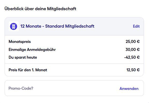 Wo gebe ich den WW Weight Watchers Promo Code ein?