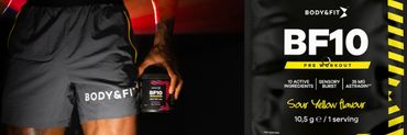 sportif qui tient des protéine Body&Fit en main