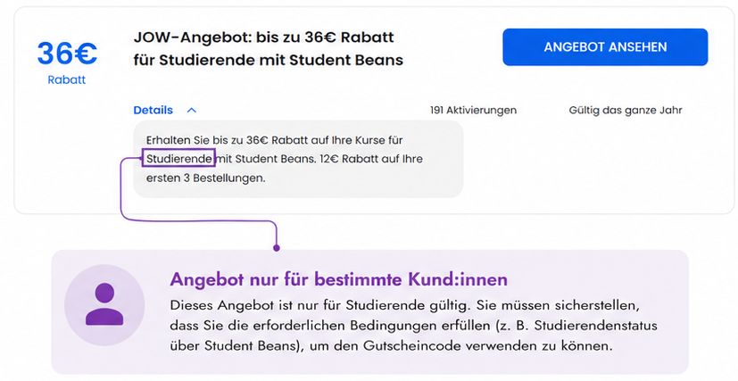 Darstellung der Kundenbeschränkung Darstellung der Kundenbeschränkung