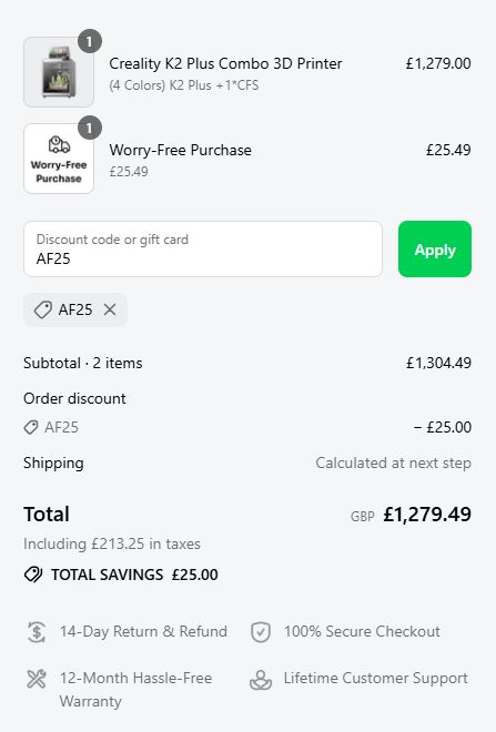 how to enter a creality discount code