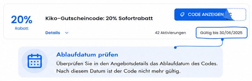 Darstellung des Ablaufdatums