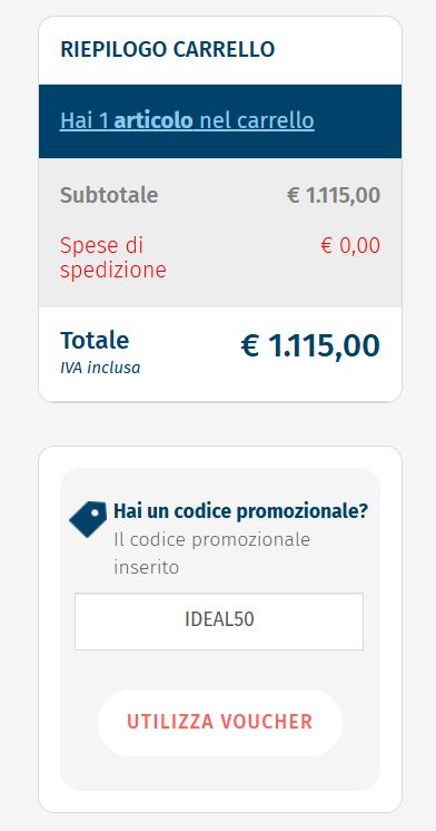 come inserire un codice sconto desivero