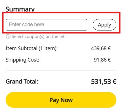 come inserire un coupon dhgate