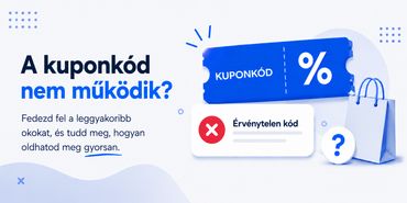 Egy bevásárlótáska és egy kék papír alapú kedvezménykód