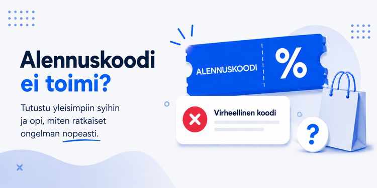 Alennuskoodi ei toimi