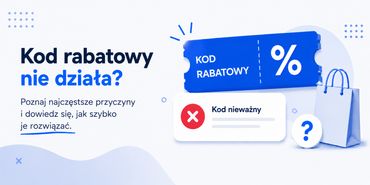 Torba na zakupy oraz niebieski papierowy kupon rabatowy