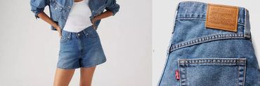 Femme en short denim