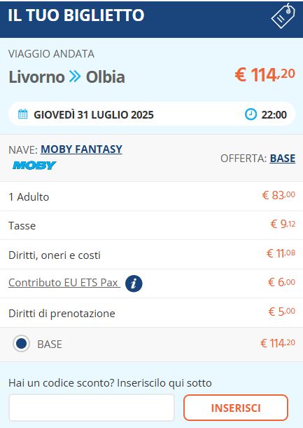 come inserire un codice sconto moby
