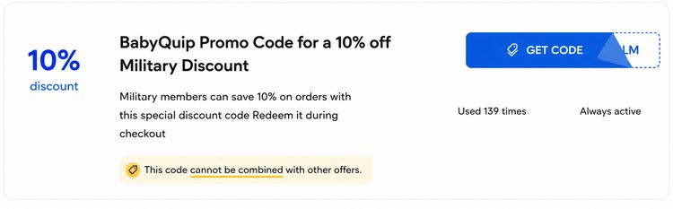 "Screenshot highlighting that the code cannot be combined with other discounts