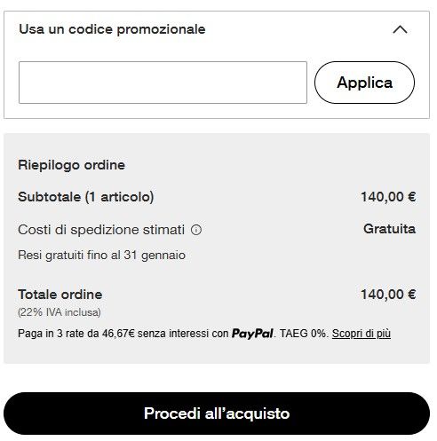 codice promozionale carrello north face