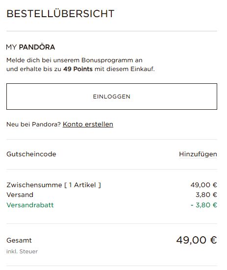 Ich verwende einen pandora Gutscheincode