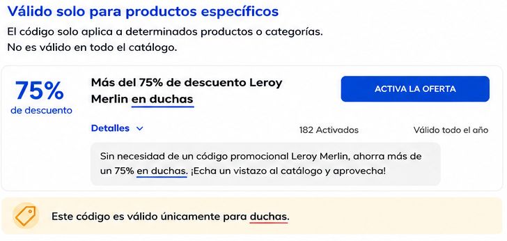 Valido solo para productos especificos
