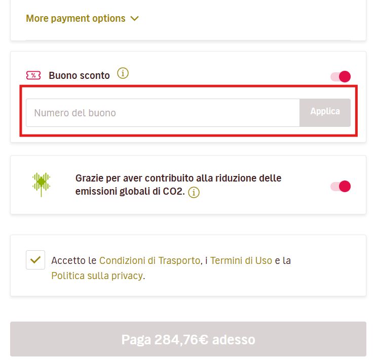 come inserire un buono sconto volotea